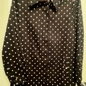 Elongated Blazer/Jacket Rafaella Black with Red & White Polka Dots